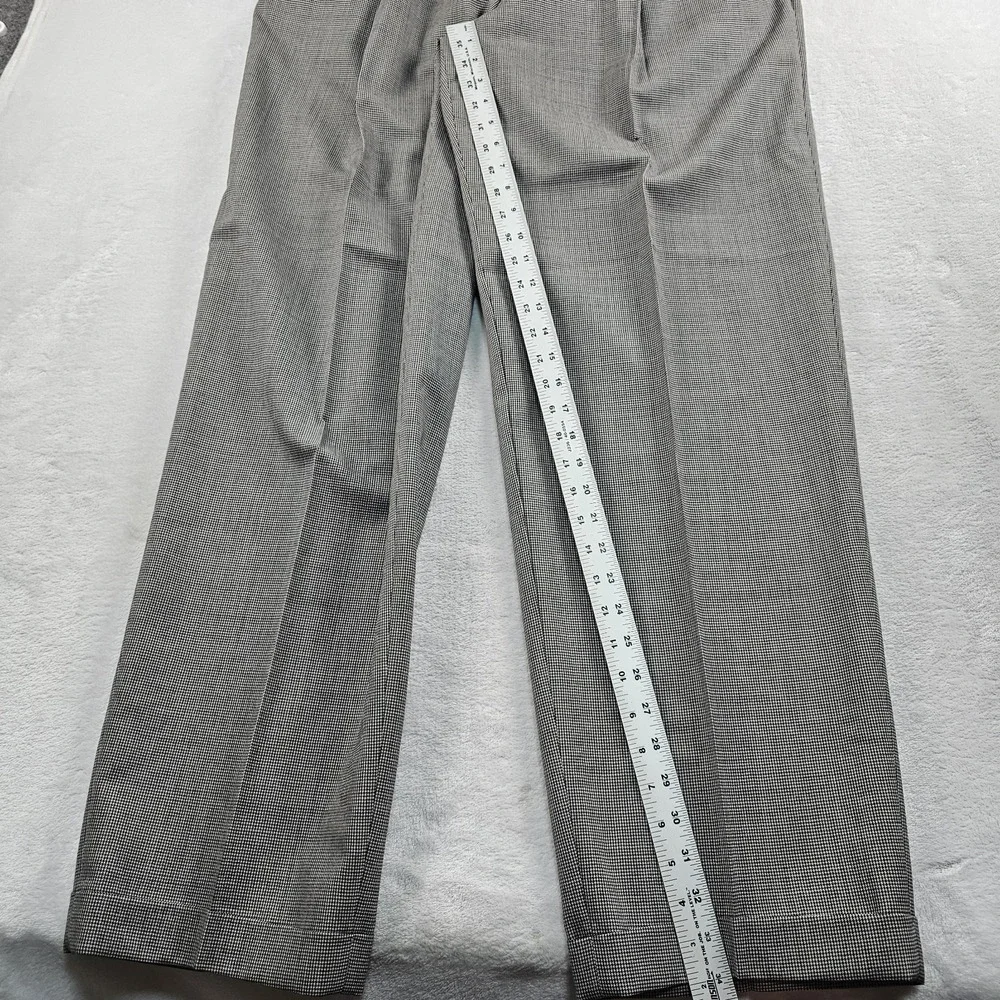 Vtg Joseph Abboud Suit Double Breasted Peak 48 XLong 36x34 Houndstooth 100% Wool